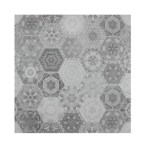 płytki podłogowe,ścienne,60x60cm,heksagon,szare,patchwork hexagon grey