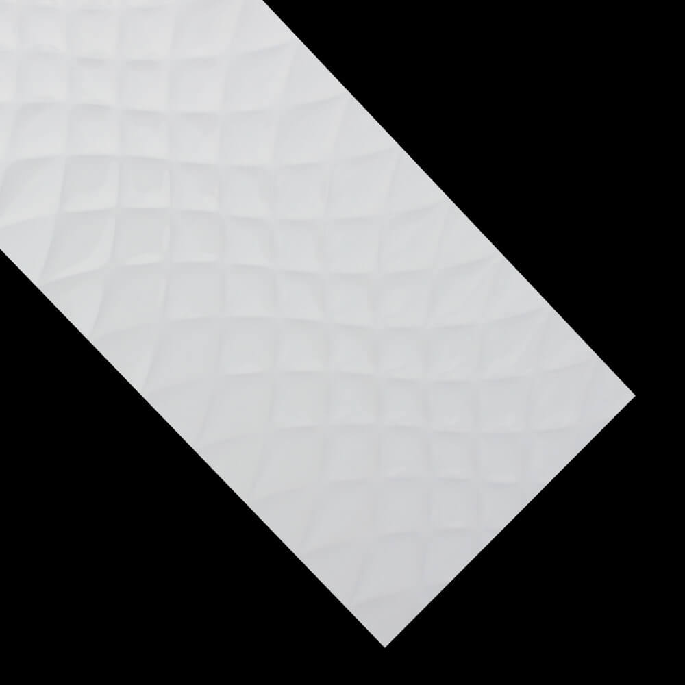płytki ścienne,ceramiczne,20x60cm,białe,strukturalne,white geo structure glossy